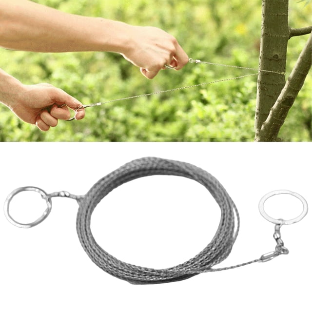 Scie à Fil d'Extérieur Super Longue Tranchante Antirouille Résistante à la Corrosion Portable Coupe Herbe Outil de Survie Haute Résistance Acier Inoxydable Scie à Chaîne d'Urgence Équipement de Camping