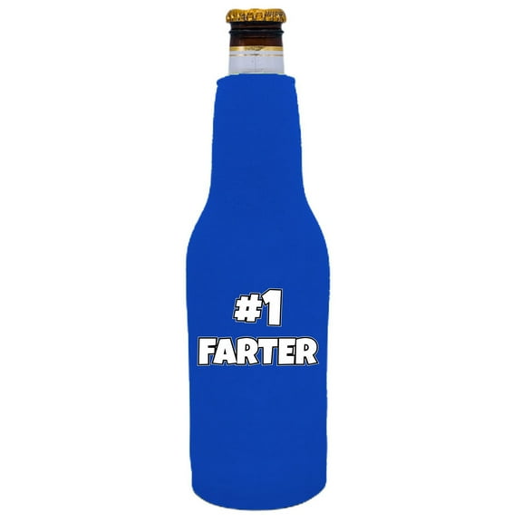#1 Farter Beer Bottle Coolie (Royal Blue)