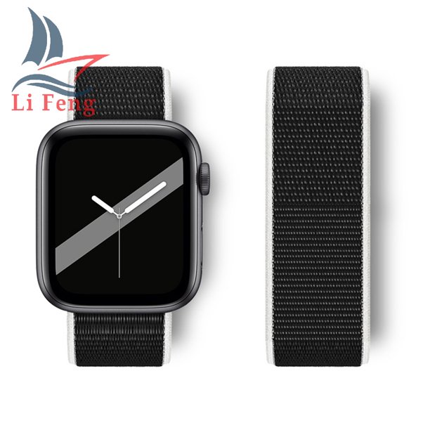 Correa de nailon con velcro compatible con Apple Watch Iwo 40-44 mm Ultra 49 mm Series Deng Xun unisex