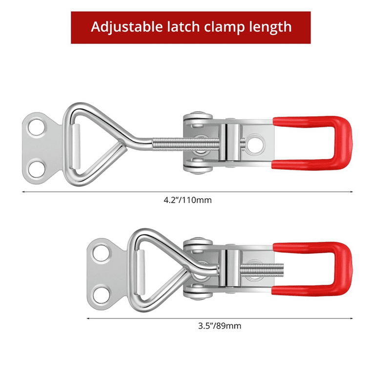 2 PCS Toggle Clamp Latch 4002 Heavy Duty Toggle Latch Clamp Adjustable Latch Hardware,350Kg
