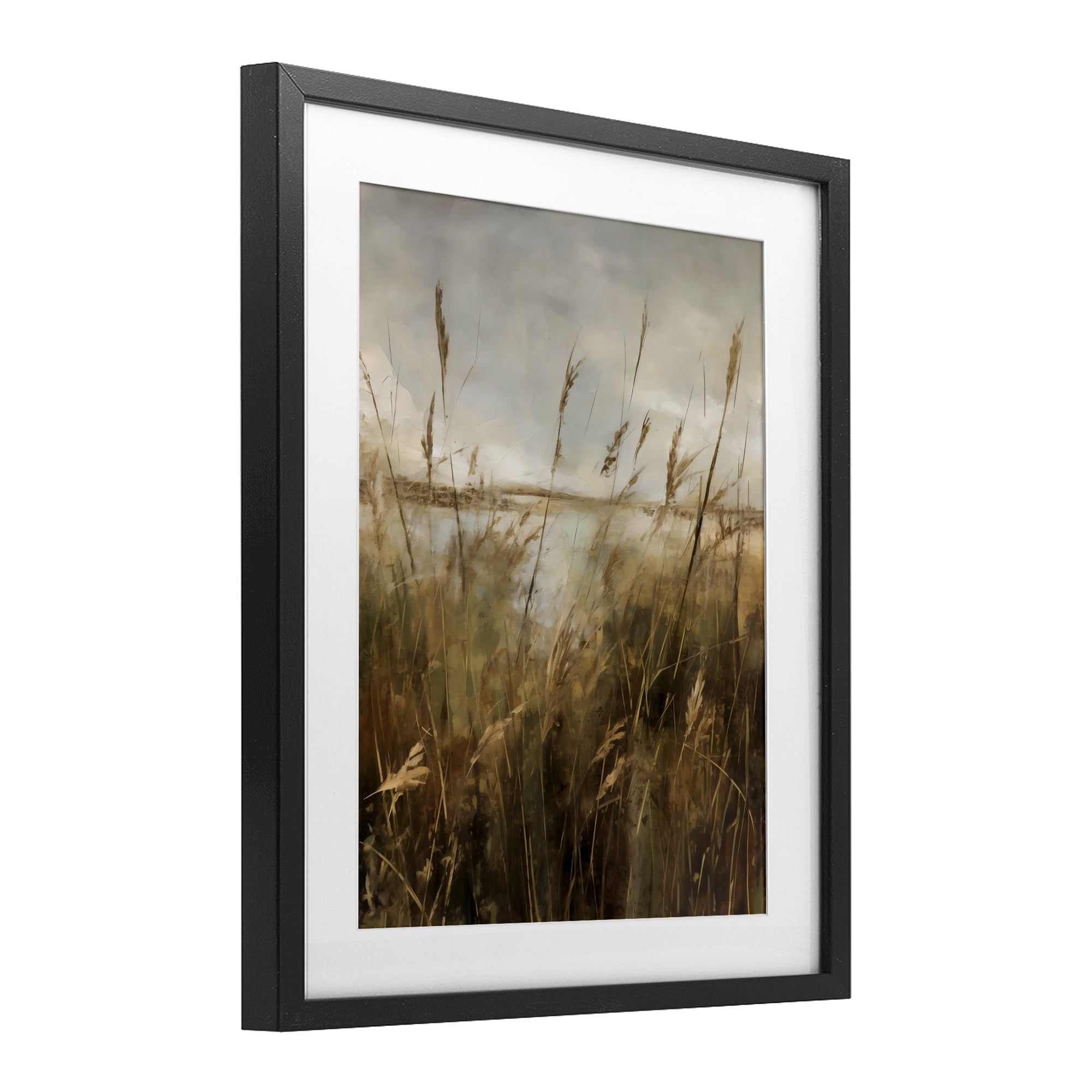 Stupell Industries Tall Grass Beside Quiet Lake Black Framed Print Under Glass, design by Creative Studio
