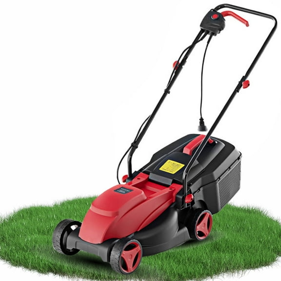 Lawn Mower, Seizeen Electric Push Mower Corded, 10 Amp 13-Inch Walk-Behind Lawn Mower With 25L Grass Bag, 3-Position Height Adjustment, Dual Safety Switches
