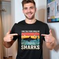 thumbnail image 2 of I Was Told There Would Be Sharks Vintage Retro Stripes Ocean Shark Graphic T-Shirt, Distressed Nautical Unisex Casual Summer Tee Shirt, 2 of 6