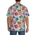 thumbnail image 5 of Balery Skulls and Roses Men's Casual Button Down Shirt Short Sleeve Textured Summer Cuban Beach Shirts-4X-Large, 5 of 7