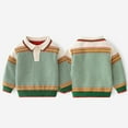 thumbnail image 4 of KYAIGUO Kids Baby Boys Pullovers Sweaters Fall Winte Lapel Knitted Little Boys Long Sleeve Warm Loose Newborn Cotton Lapel Casual Knitted for 9M-8Y, 4 of 8