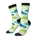 thumbnail image 1 of Balery Cute Dinosaur Blue Green Calcetas Largas con Estampado para Hombre y Mujer – Suaves y Transpirables, Talla Única (US 5-11), 1 of 6