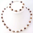 thumbnail image 7 of K-KED Natural 7-8mm White Freshwater Pearl Tiger's eye Necklace Bracelet Jewel Set, 7 of 7