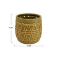 thumbnail image 2 of Bloomingville Stoneware Planter with Woven Design, Green, 2 of 7