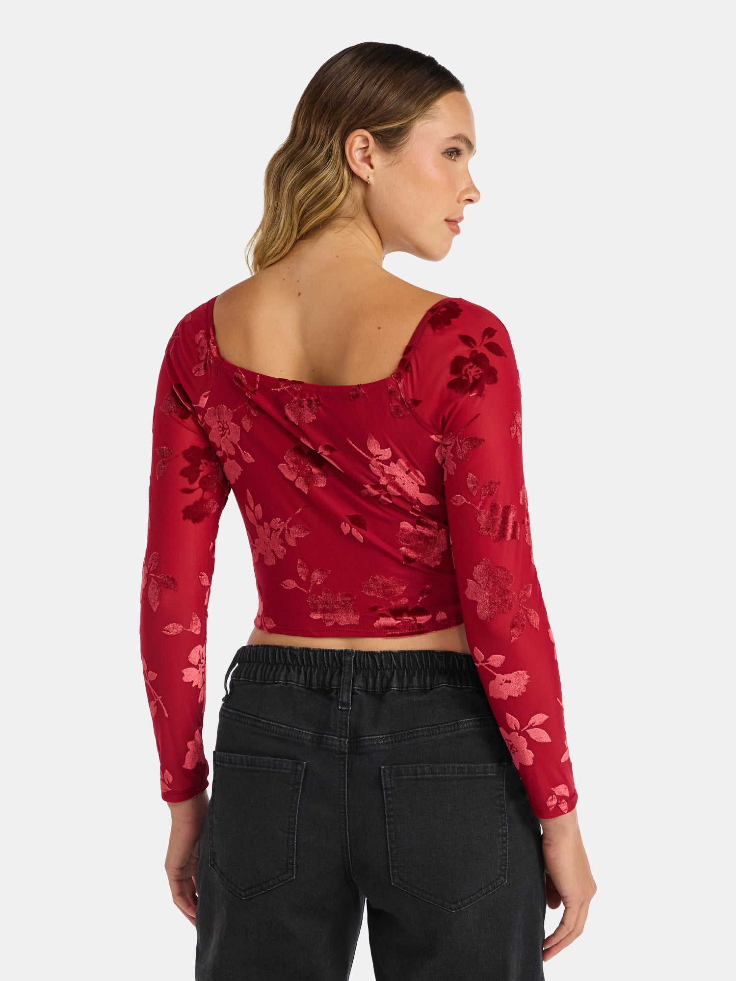 Madden NYC Women's Corset Top with Long Sleeves, Sizes XXS-XXL