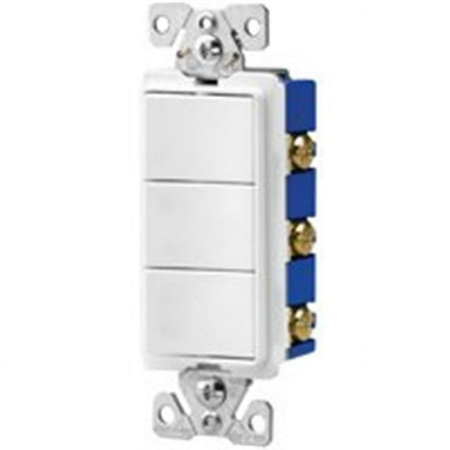 Cooper Wiring 7729W-SP Decorative Combo 3 Single Switches - White