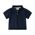 thumbnail image 1 of DXOUPM Shirts for Boys Lapel Button Down Short Sleeve Trendy Soft Breathable Tops Daily Wear, 1 of 5