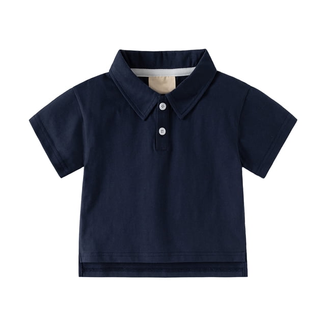 DXOUPM Shirts for Boys Lapel Button Down Short Sleeve Trendy Soft Breathable Tops Daily Wear
