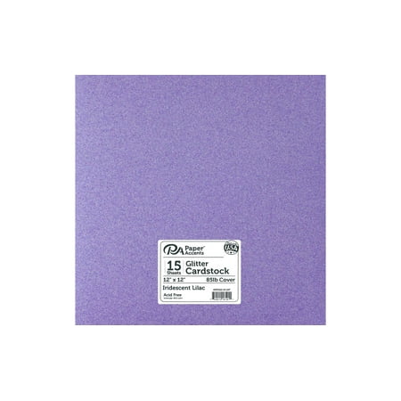 UPC: 0740512161911 | Paper Accents Glitter Cardstock 12 x 12  85lb 15pc Iridescent Lilac