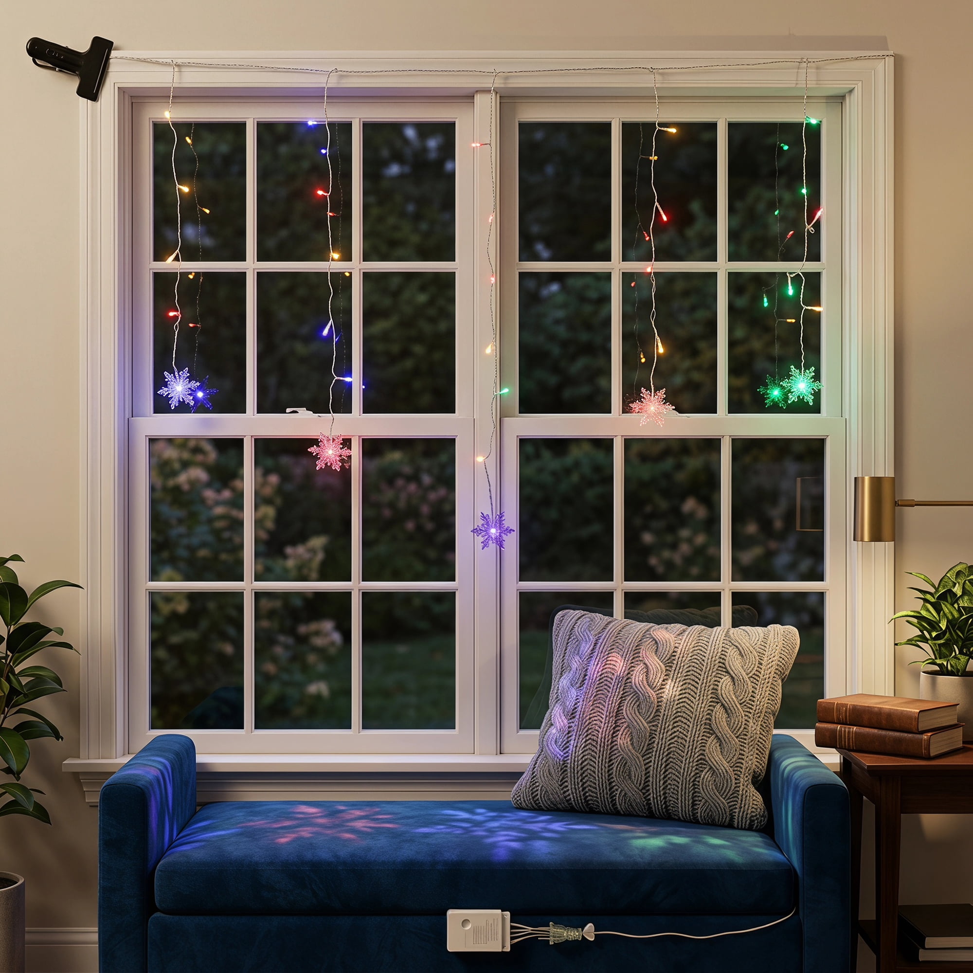 Unique Bargains 3D Snowflake Decor Lights for Indoor 3.5 ft Colorful US Plug In Powers