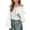 C-White213, variant on DHFJKG Girls Long Sleeve Shirts Off-Shoulder Solid Color Flares Sleve Elastic Waist Casual Crop Top Soft Tops