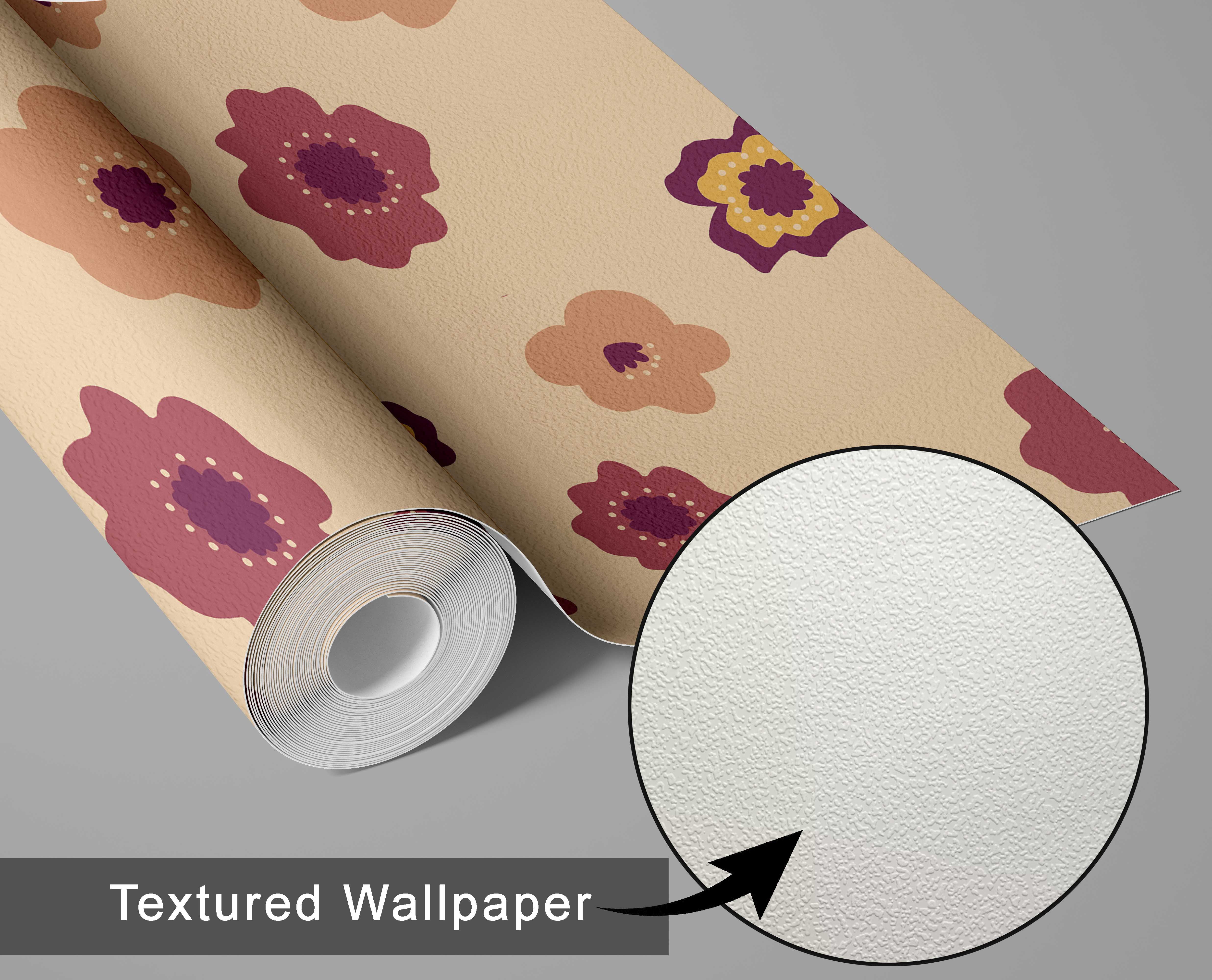 S4Sassy Peel and Stick Wall Covering, Floral Burst Removable Wallwrap - Beige Kids Room Wall Mural, Instant Walls Makeover Sticker for Kid's Room, Self-Adhesive Removable Wallpaper Vinyl - 25"x360"