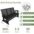 thumbnail image 5 of Fortune Candy Wood 5 ft. Patio Glider 3-Seater with Cup Holders and High Roll Back, Heavy Duty 800 lbs,  for Outdoor Patio Garden, Black, 5 of 6