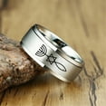 thumbnail image 2 of Christian Messianic Stainless Steel Spinner Ring Necklace with Chain, Messianic of Judaism Jewish Star of David Christ Fish Rotatable Anxiety Relieve Ring Israel Religious Jewelry Gifts, # 12, Silver, 2 of 7