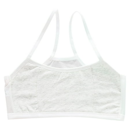 Girls Cotton Bras Breathable Sports Bra Hollow Back Stretch Training Bras Racerback Everyday Bralette  Gray  XL