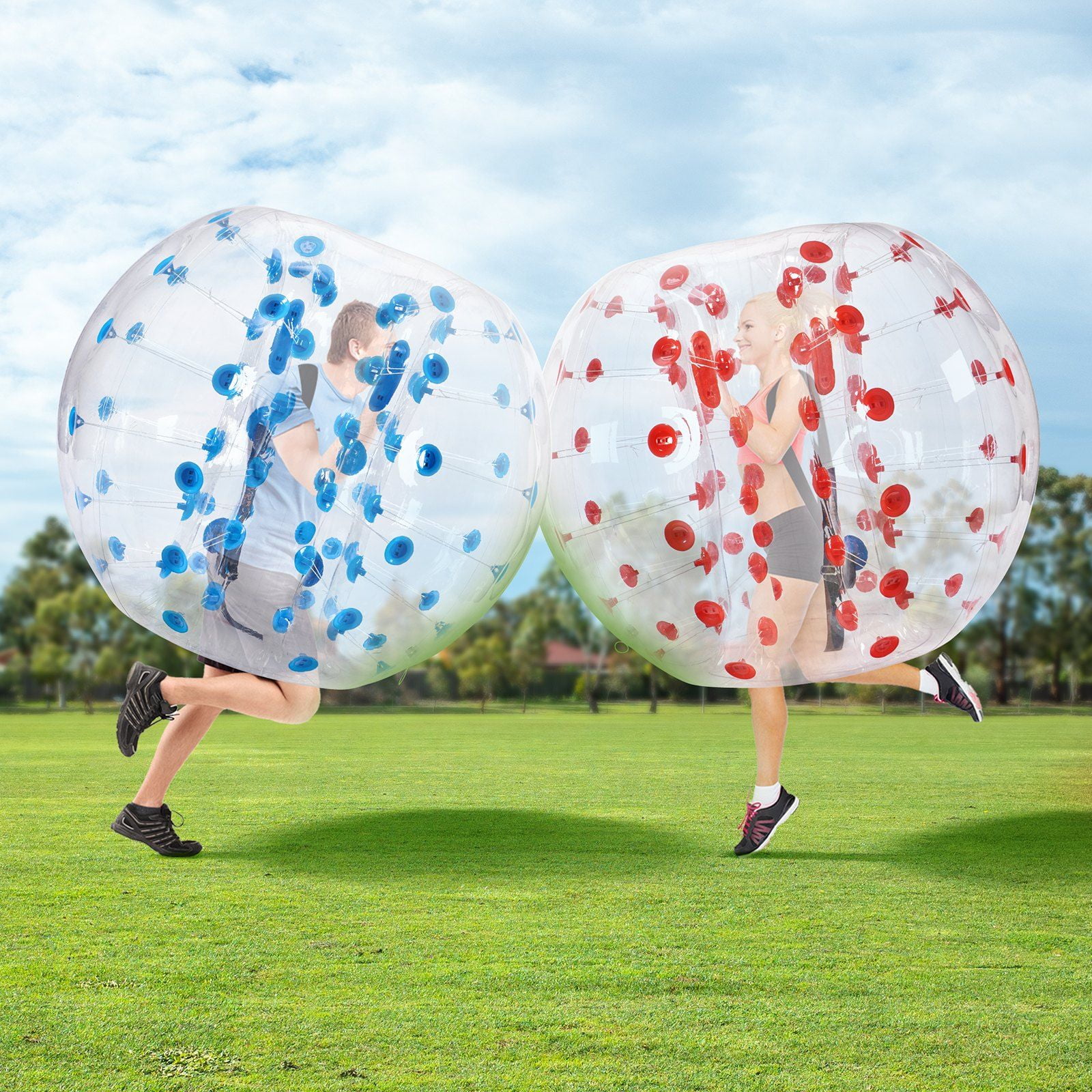 2-Pack 5FT Inflatable Bumper Balls - 0.8mm Thick PVC Human Hamster Bubble Balls for Adults & Teens - Sumo Zorb Ball Game for Outdoor Team Play