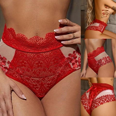 

MIARHB Lingerie For Women Teddy Bodysuit Lingerie Sexy Cutout Lace Up Love Lace Sexy Underwear