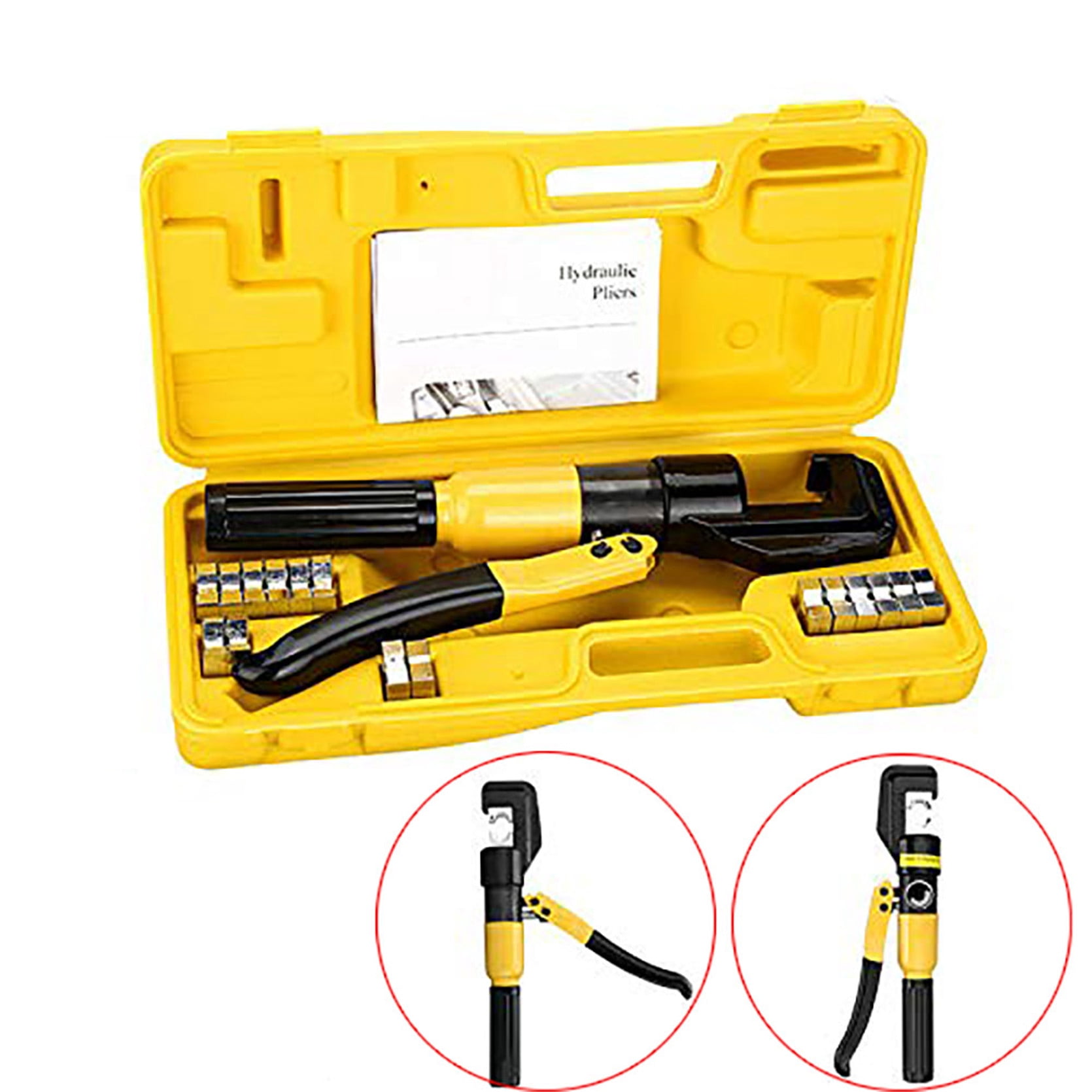 findmall Hydraulic Crimper Crimping Tool/w 9 Dies Wire Battery Cable Lug Terminal 6 Ton