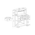 thumbnail image 2 of FESTIVO 32 in. White Wood Buffet Bar Cabinet Shelf Storage with Wine Rack with Marbling Pattern Countertop, 2 of 7