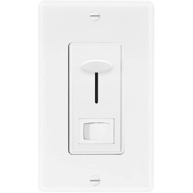 LED Dimmer Electrical Light Switch - 3-Way/Single Pole Use, 600 Watt Max, LED and Incandescent Compatible for Dimmable Home Lighting Needs, Wall Plate Cover Included - White