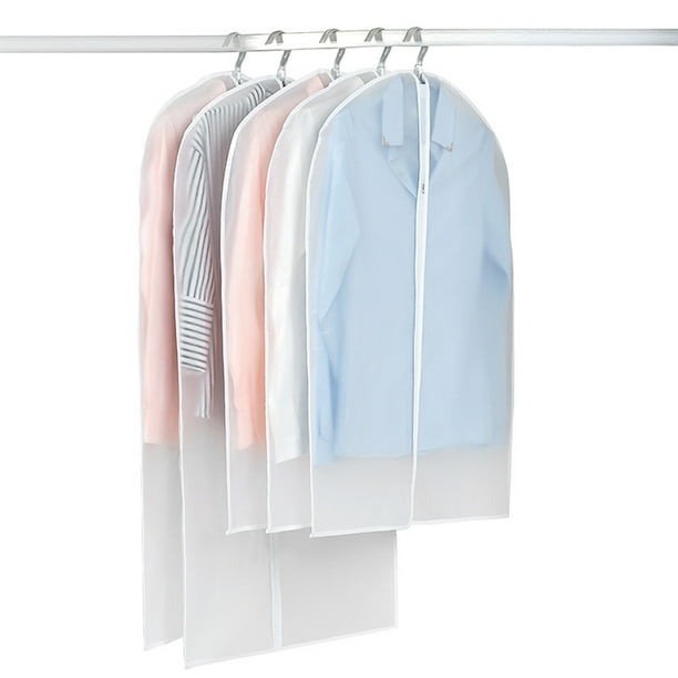 2Pack 50"Reusable Waterproof Suit Cover Clear Hanging Garment Storage
