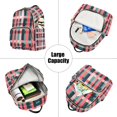 thumbnail image 5 of FORMRS Mini Backpack Purse for Women Travel Daypack Casual Shoulder Bag, Red Teal Stripes, 5 of 7