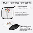 thumbnail image 3 of Yayeee Oven Mitts and Pot Holder Set of 2 Heat Resistant Kitchen Gloves Baking Hot Pad, Colorful Flower, 3 of 5