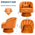 thumbnail image 2 of GARVEE 360° Swivel Barrel Chair,Velvet Accent Armchair  with Cloud-Like Padding & Modern Striped Backrest for Living Room,Bedroom & Office,Orange, 2 of 6