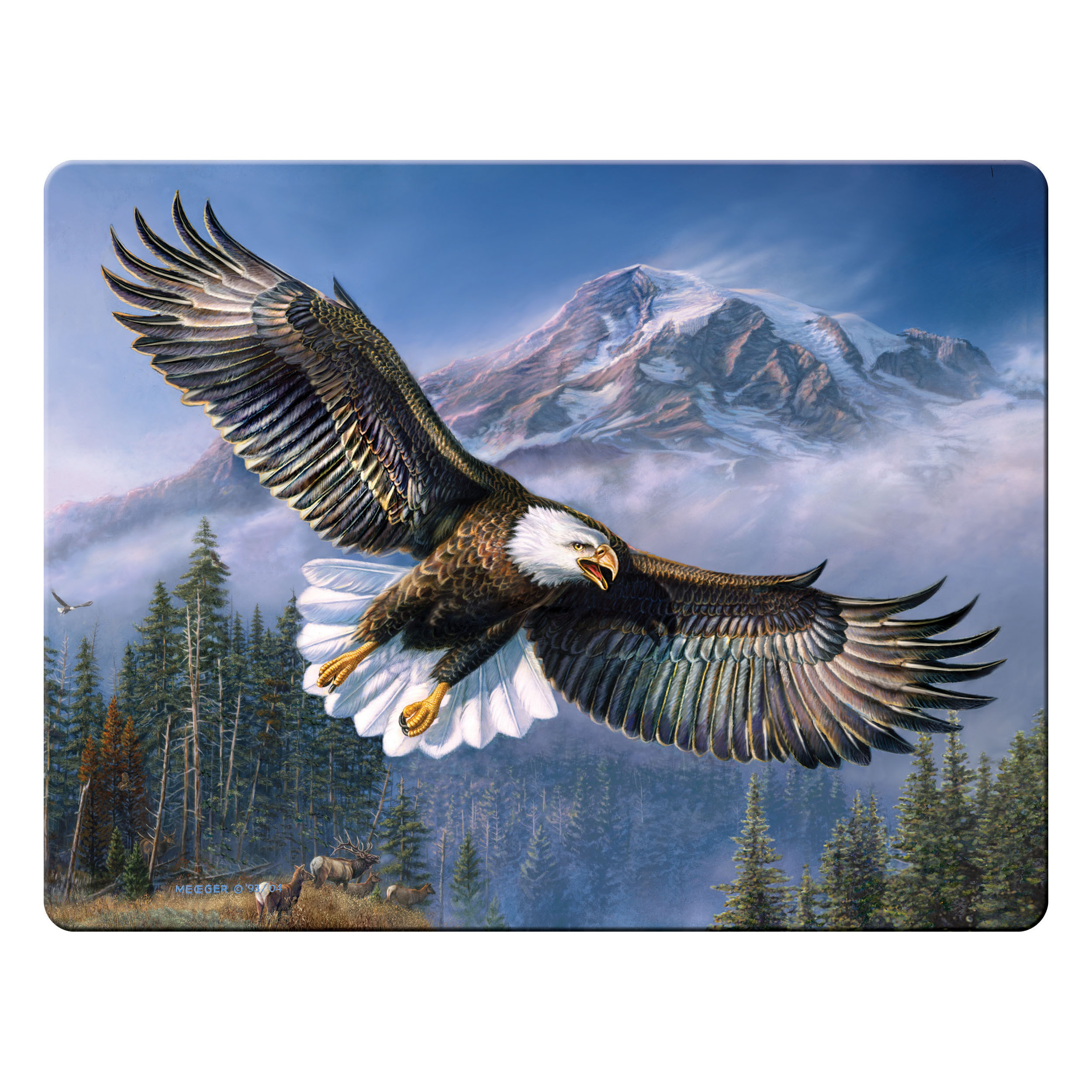 Tempered Glass Cutting Board, 12 by 16 Inches, Eagle