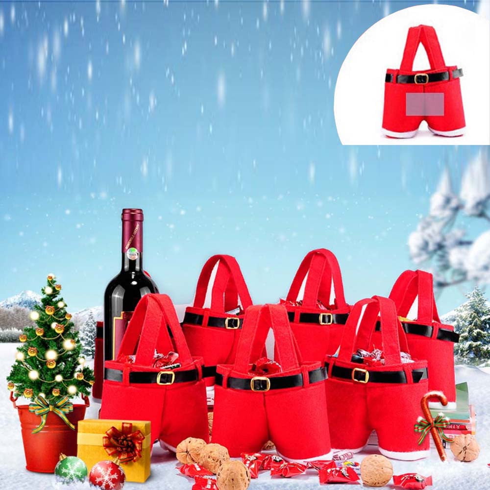 Christmas Santa Pants Candy Bag Xmas Large Sack Red Filler Decoration Party Lot 