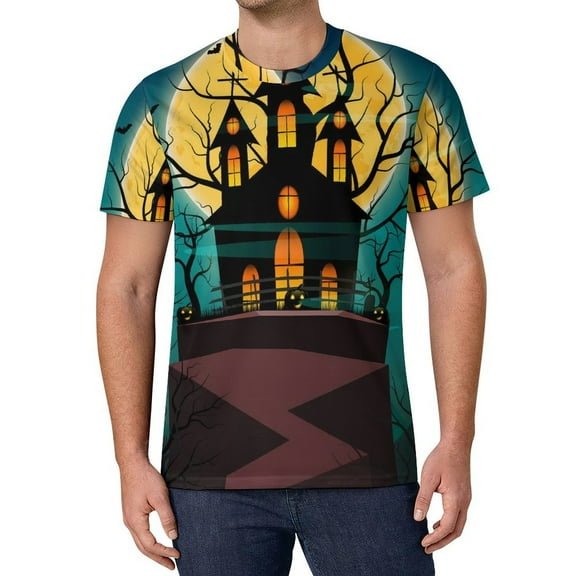 T Shirt For Men Haunted Mansion T-Shirt Haunted House Cool T-Shirts Mens Streetwear Tshirt Summer Sh