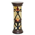 thumbnail image 1 of River of Goods  Stained Glass 26.5-inch Tiffany-style Baroque Swirls Lit Pedestal, 1 of 9
