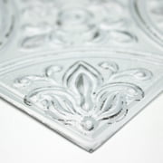 RoomMates Tin White Peel & Stick Tile Backsplash