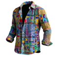 thumbnail image 2 of Yaoyar Mens Hawaiian Floral Long Sleeve Shirt Tropical Button Down Printed Aloha Shirts Wedding Beach Vacation with Pocket, 2 of 5