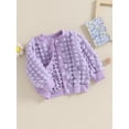 thumbnail image 3 of Suealasg Little Girls Fall Jacket Clothes 6M 1T 2T 3T 4T Kids Long Sleeve Crew Neck Button Closure Patchwork Coat Tops Autumn Casual Outwear Clothing for Toddler Baby Girls, 3 of 9