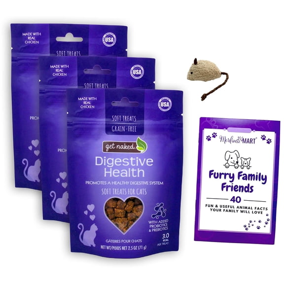 Get Naked Grain Free Functional Health Chicken Cat Treats - Soft Digestive Health Pack of 3 (2.5 Ounces) MerlinsMart Zine | Catnip Toy