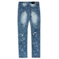 thumbnail image 2 of Reason Brand Men's Slim Skinny Fit Stretch Moto Jeans (34, Paint Splatter), 2 of 5
