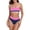 Hot Pink, variant on Women's Bikini Set 2-Piece Swimsuit Set Criss Cross Back Scoop Neck Color Block Sport Bikinis Tummy Control High Waisted Two Piece Bathing Suits