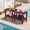 Red, variant on SERWALL 2-Tier Outdoor Side Table Set of 2, HDPE Patio End Table, All-Weather Adirondack Small Table for Porch, Deck & Backyard, Red