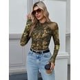 thumbnail image 4 of Zeagoo Women's Going Out Top Long Sleeve Sheer Mesh Shirts Fitted Mock Neck Trendy Blouses, 4 of 7