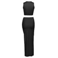 thumbnail image 6 of Two Piece Skirt Set Women's Suit y2k Clothes Summer 2023 Sexy Outfit Cropped Top and Split Skirt Chic Elegant Female Clothing, 6 of 10