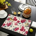 thumbnail image 4 of Pioneer Flower Floral Print Pattern Summer Placemats Table Placemats Set Of 4-Linen Kitchen Washable Placemats Table Mats 12x18 Inch Non-Slip Heat Resistant, 4 of 6