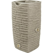 Good Ideas Impressions Riverwalk 50 Gallon Rain Saver with Spigots, Sandstone