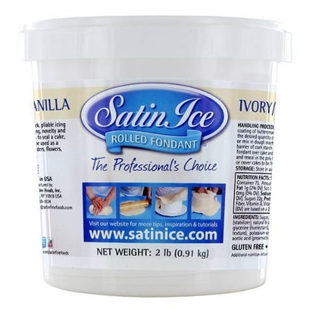 Satin Ice Fondant Vanilla Flavour 2 Lbs Ivory (Best Vegan Vanilla Frosting)