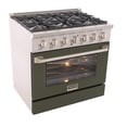 thumbnail image 5 of Pemberly Row 36" 5.2 cu. ft Dual Fuel Range Propane Gas Sealed Burners in Green, 5 of 13