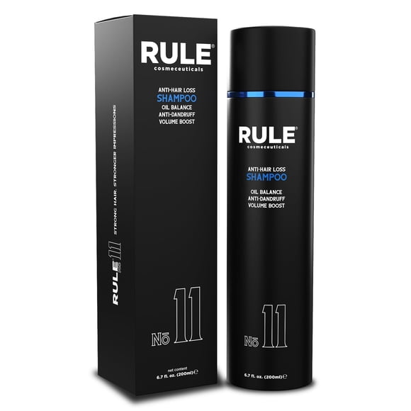 RULE Champú antipérdida de cabello y champú anticaspa para hombres y mujeres – Champú de bloqueo de DHT a base de hierbas y tratamiento de cuero cabelludo seco para adelgazar el cabello, crecimiento d